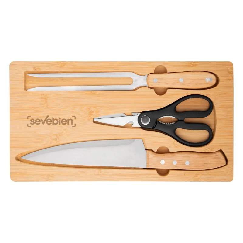 Set de Asado BBQ Bistec de Bambú con Logo |  Regalos Corporativos | Venta por Mayor | ChilePromo