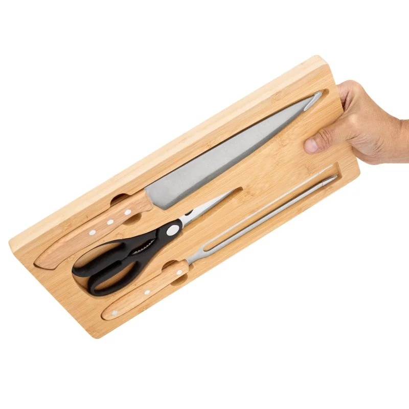 Set de Asado BBQ Bistec de Bambú con Logo |  Regalos Corporativos | Venta por Mayor | ChilePromo
