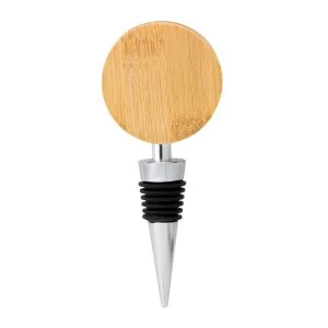 Tapón con Destapador Tap de Bambú y Acero con Logo |  Regalos Corporativos | Venta por Mayor | ChilePromo