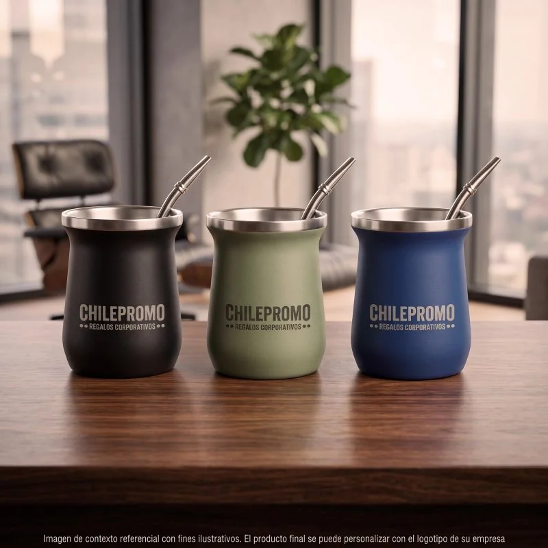 Set de Mate Mat&Enzo Acero Inoxidable 300ml, Color Negro, vista 2 de 9
