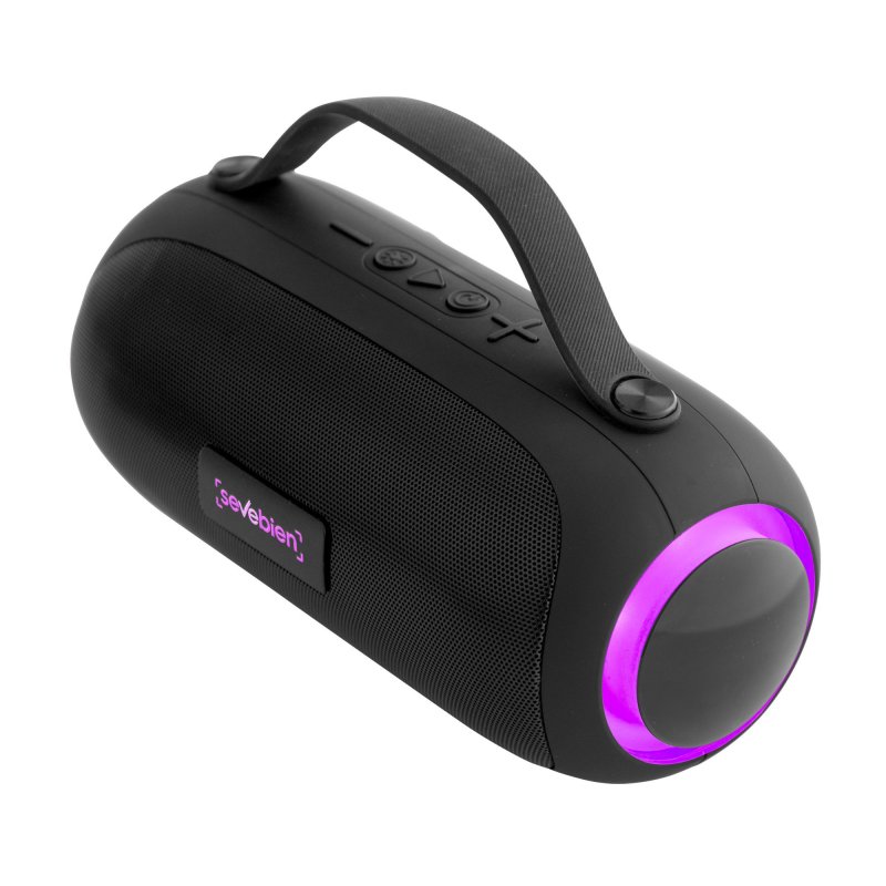 Parlante Bluetooth Turbo 10W con Luces LED y Correa de Silicona, Color Negro, vista 4 de 22