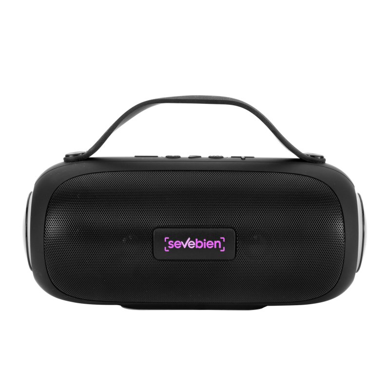 Parlante Bluetooth Turbo 10W con Luces LED y Correa de Silicona, Color Negro, vista 5 de 22