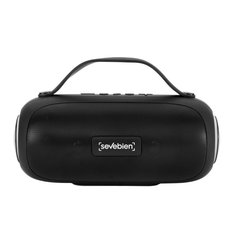 Parlante Bluetooth Turbo 10W con Luces LED y Correa de Silicona, Color Negro, vista 6 de 22