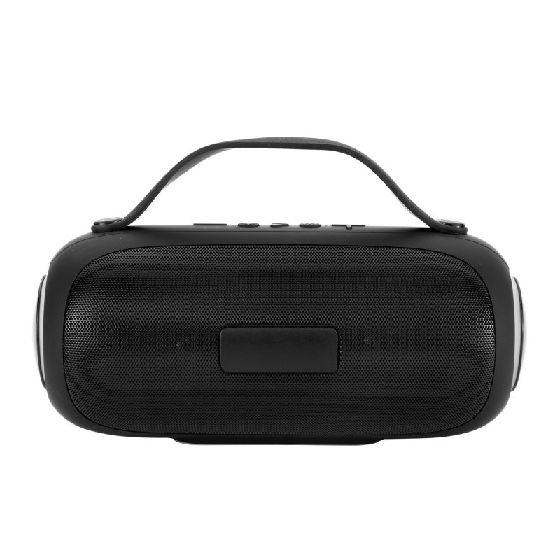 Parlante Bluetooth Turbo 10W con Luces LED y Correa de Silicona, Color Negro