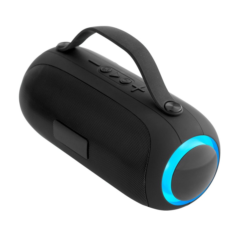 Parlante Bluetooth Turbo 10W con Luces LED y Correa de Silicona, Color Negro, vista 9 de 22