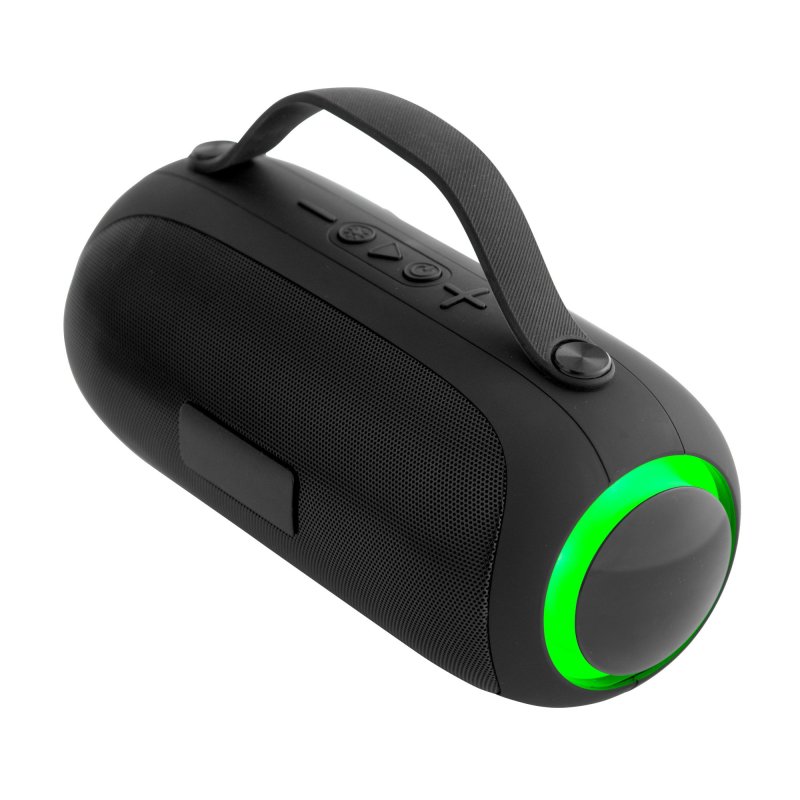 Parlante Bluetooth Turbo 10W con Luces LED y Correa de Silicona, Color Negro, vista 11 de 22
