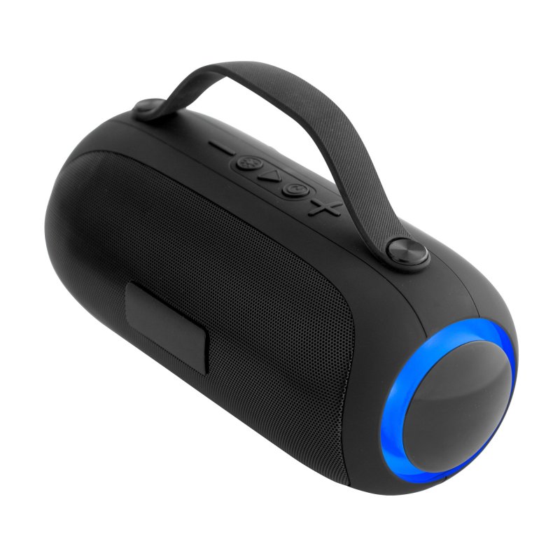 Parlante Bluetooth Turbo 10W con Luces LED y Correa de Silicona, Color Negro, vista 17 de 22