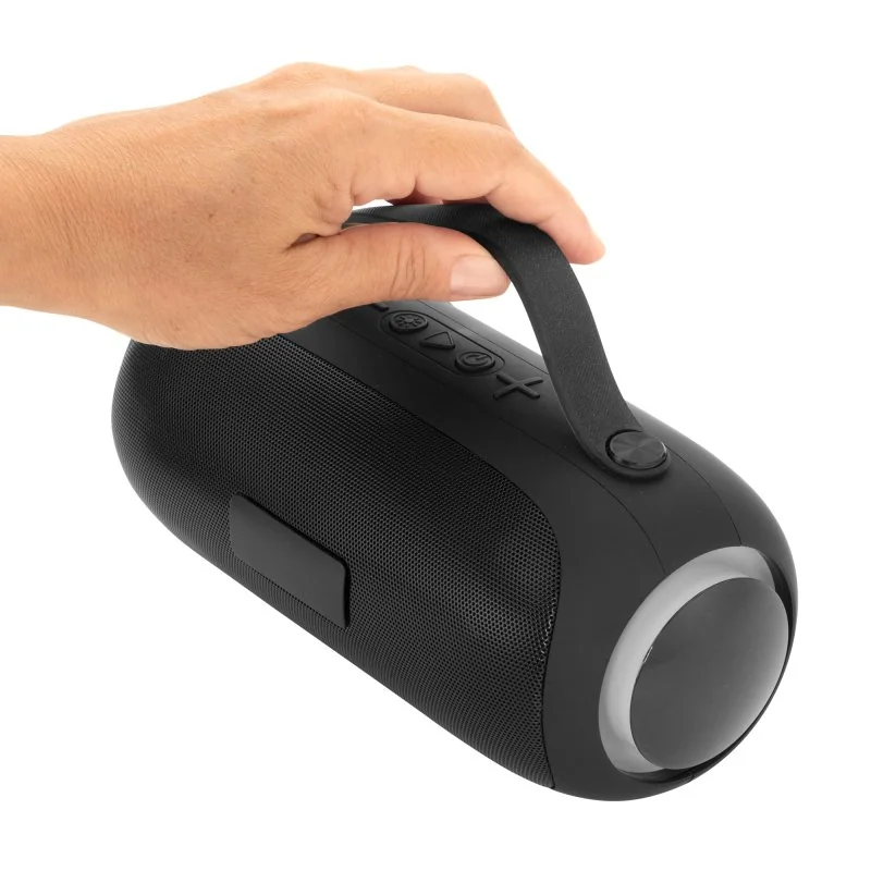 Parlante Bluetooth Turbo 10W con Luces LED y Correa de Silicona, Color Negro, vista 21 de 22