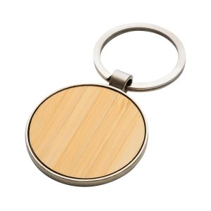 Llavero Kicer de Bambú y Metal con Logo |  Regalos Corporativos | Venta por Mayor | ChilePromo