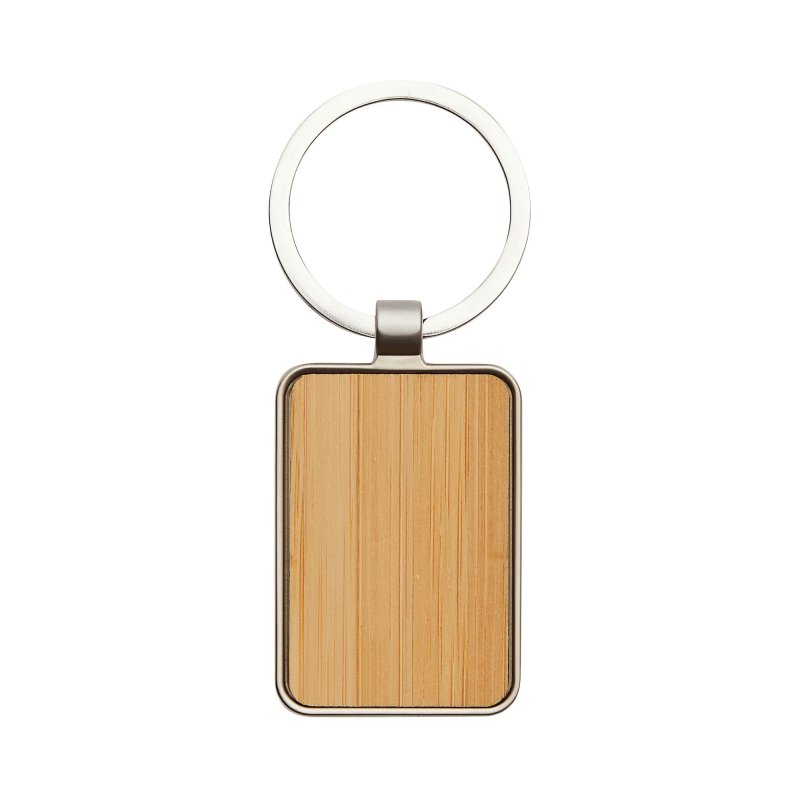 Llavero Kirec de Bambú y Metal en Caja Kraft, Color Madera, vista 5 de 10