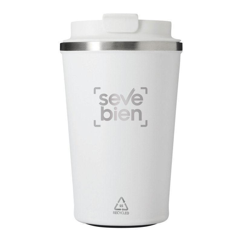 Mug Térmico Cappu 350ml de Acero Inoxidable Reciclado, Color Blanco, vista 3 de 9