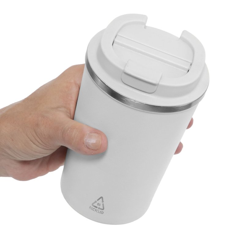Mug Térmico Cappu 350ml de Acero Inoxidable Reciclado, Color Blanco, vista 7 de 9