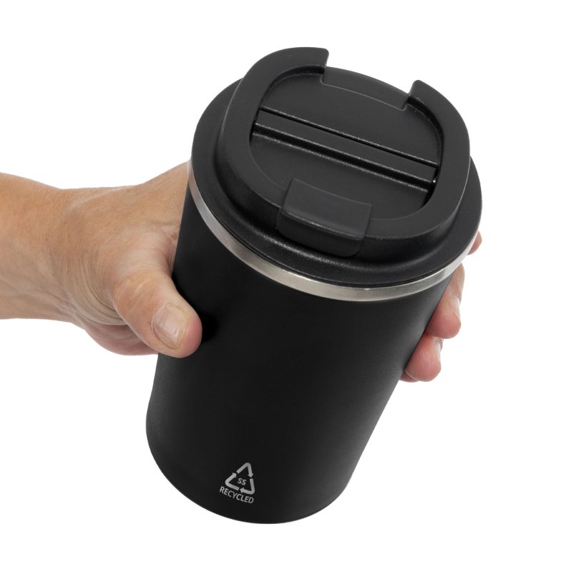 Mug Térmico Cappu 350ml de Acero Inoxidable Reciclado, Color Negro, vista 6 de 8