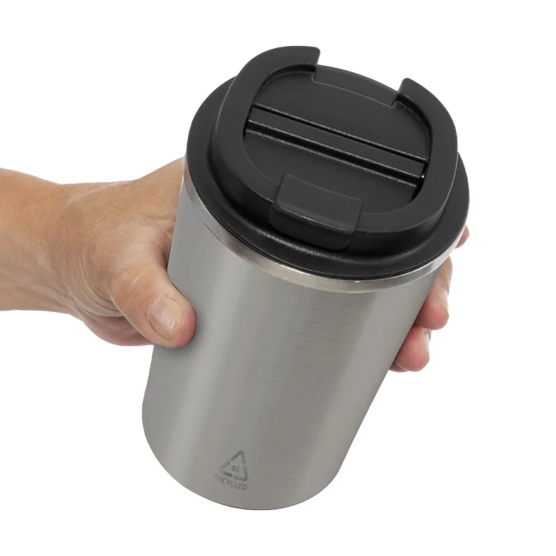 Mug Térmico Cappu 350ml de Acero Inoxidable Reciclado, Color Plata, vista 7 de 9