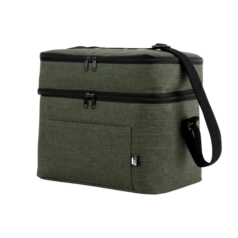 Cooler Costera Térmico 15L de Dos Pisos en Tela RPET, Color Verde Militar, vista 5 de 12