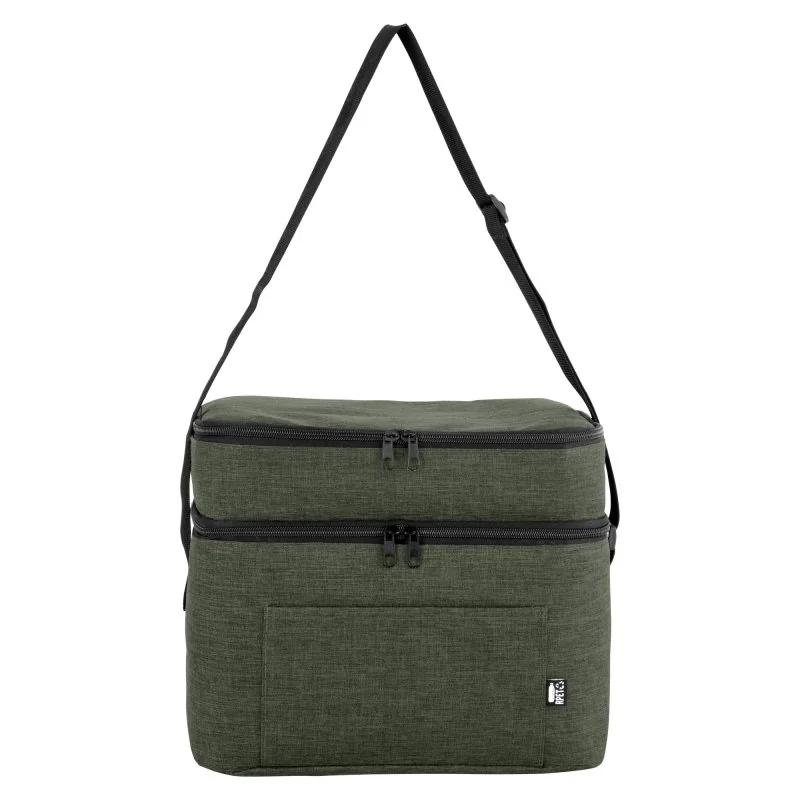 Cooler Costera Térmico 15L de Dos Pisos en Tela RPET, Color Verde Militar, vista 6 de 12