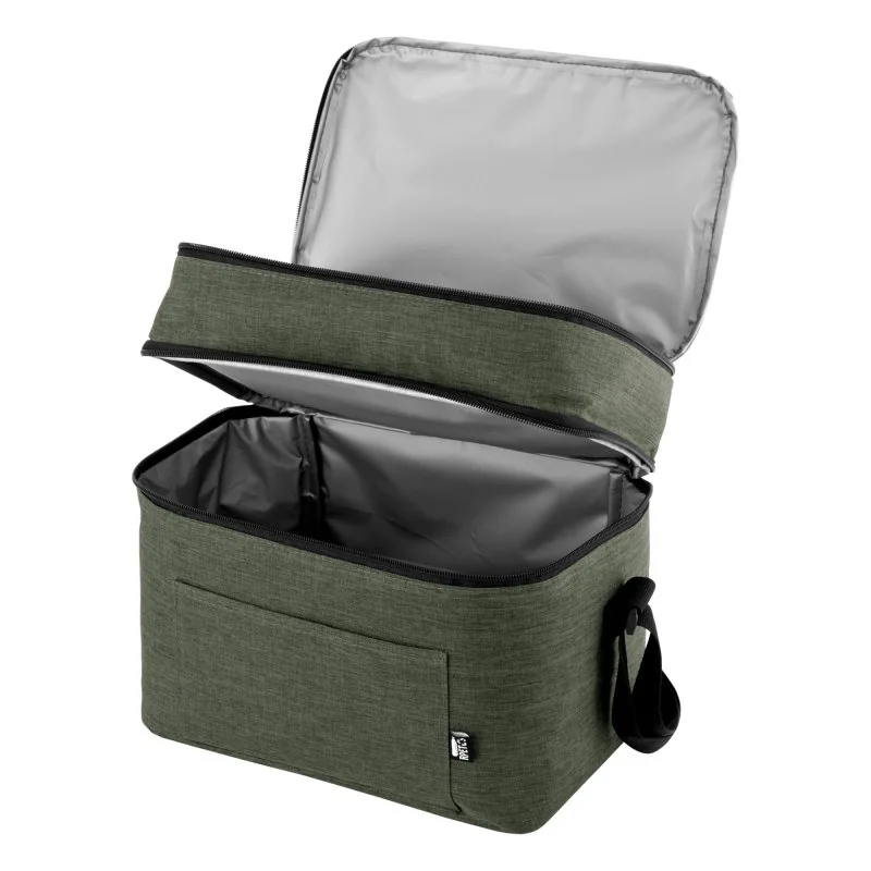 Cooler Costera Térmico 15L de Dos Pisos en Tela RPET, Color Verde Militar, vista 7 de 12