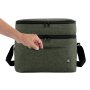 Cooler Costera Térmico 15L de Dos Pisos en Tela RPET, Color Verde Militar, vista 11 de 12