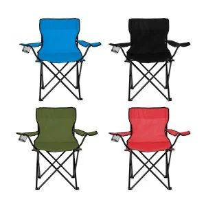 Silla Plegable Camp con Apoyabrazos y Posavasos