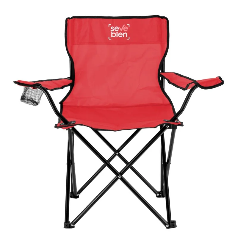 Silla Plegable Camp con Apoyabrazos y Posavasos, Color Rojo, vista 3 de 14