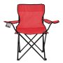 Silla Plegable Camp con Apoyabrazos y Posavasos, Color Rojo