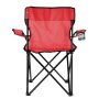 Silla Plegable Camp con Apoyabrazos y Posavasos, Color Rojo, vista 4 de 14