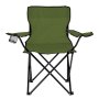 Silla Plegable Camp con Apoyabrazos y Posavasos, Color Verde Militar
