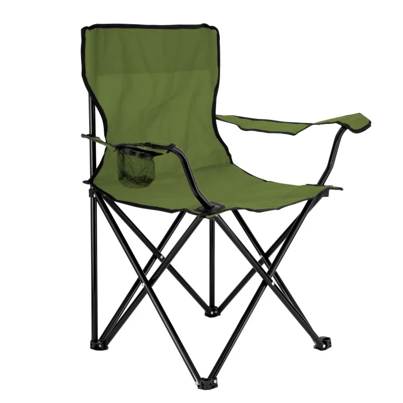 Silla Plegable Camp con Apoyabrazos y Posavasos, Color Verde Militar, vista 5 de 14