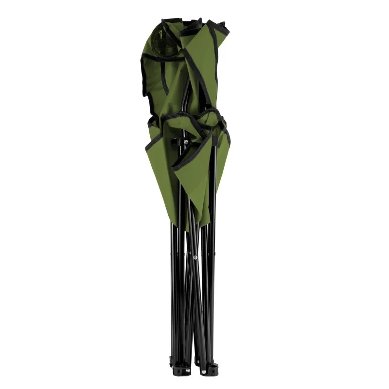 Silla Plegable Camp con Apoyabrazos y Posavasos, Color Verde Militar, vista 6 de 14