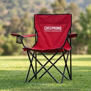 Silla Plegable Camp con Apoyabrazos y Posavasos, Color Rojo, vista 2 de 14