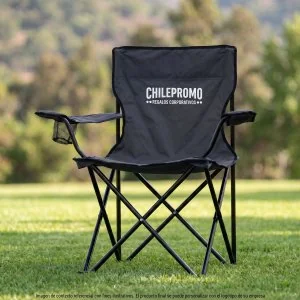 Silla Plegable Camp con Apoyabrazos y Posavasos, Color Negro, vista 2 de 15