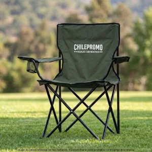 Silla Plegable Camp con Apoyabrazos y Posavasos, Color Verde Militar, vista 2 de 14