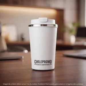 Mug Térmico Cappu 350ml de Acero Inoxidable Reciclado, Color Blanco, vista 2 de 9