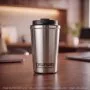 Mug Térmico Cappu 350ml de Acero Inoxidable Reciclado, Color Plata, vista 2 de 9