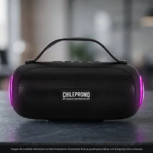 Parlante Bluetooth Turbo 10W con Luces LED y Correa de Silicona, Color Negro, vista 2 de 22