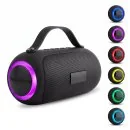 Parlante Bluetooth Turbo 10W con Luces LED y Correa de Silicona, Color Negro