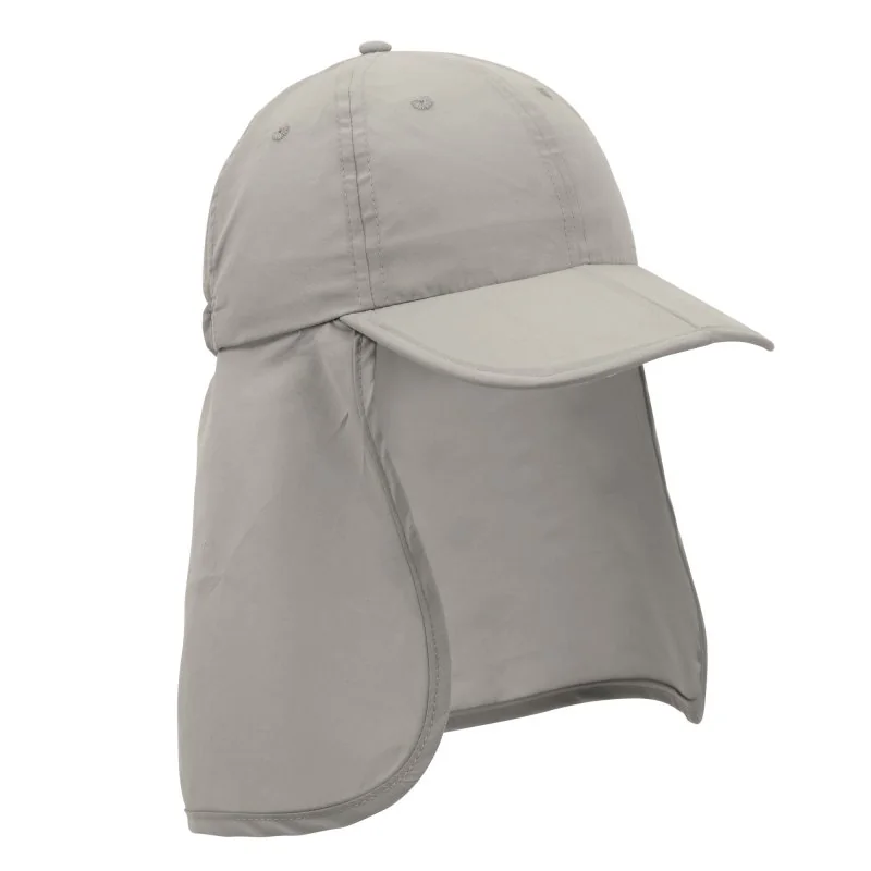 Gorra Cima 6 Paneles con Cubre Cuello, Color Gris