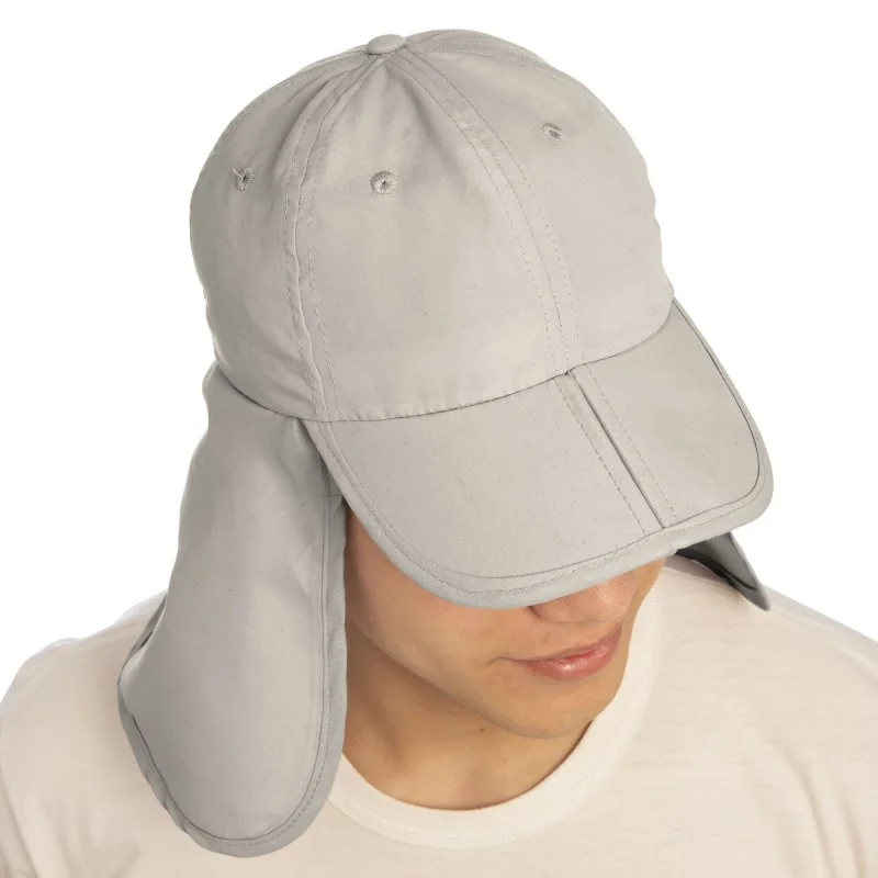 Gorra Cima 6 Paneles con Cubre Cuello, Color Gris, vista 4 de 14