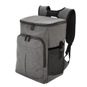 Mochila Cooler Ribera de 18L en Poliéster 300D con Destapador, Color Gris