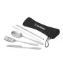 Set de Cubiertos Reutilizables Plat de Acero Inoxidable en Estuche EVA, Color Negro, vista 4 de 7