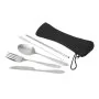 Set de Cubiertos Reutilizables Plat de Acero Inoxidable en Estuche EVA, Color Negro, vista 5 de 7