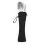 Set de Cubiertos Reutilizables Plat de Acero Inoxidable en Estuche EVA, Color Negro