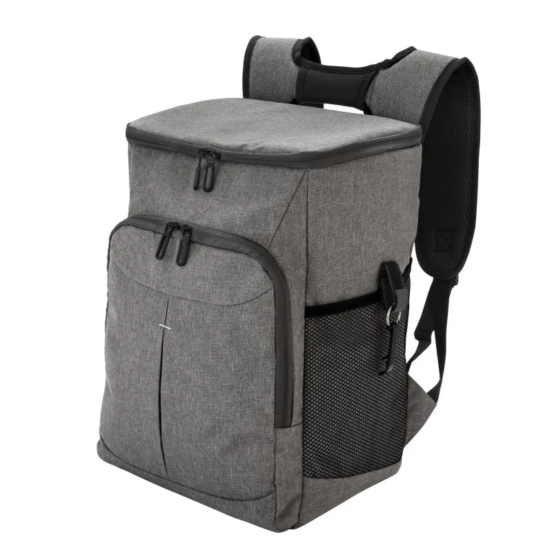 Mochila Cooler Ribera de 18L en Poliéster 300D con Destapador, Color Gris