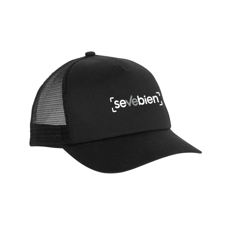 Gorra Trac 5 Paneles con Malla y Broche Ajustable, Color Negro, vista 6 de 12