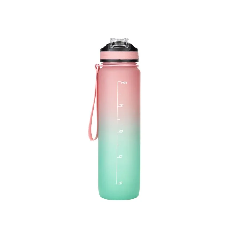 Botella Deportiva Motivacional Graf 1L, Color Rosa/Verde, vista 6 de 16