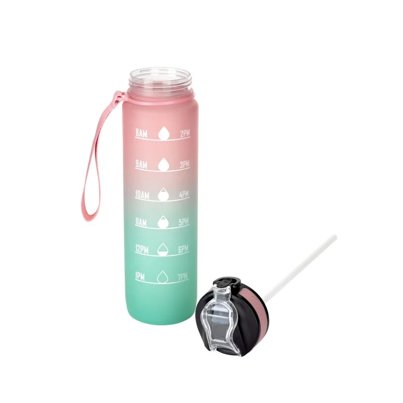 Botella Deportiva Motivacional Graf 1L, Color Rosa/Verde, vista 8 de 16