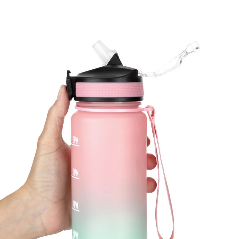 Botella Deportiva Motivacional Graf 1L, Color Rosa/Verde, vista 11 de 16