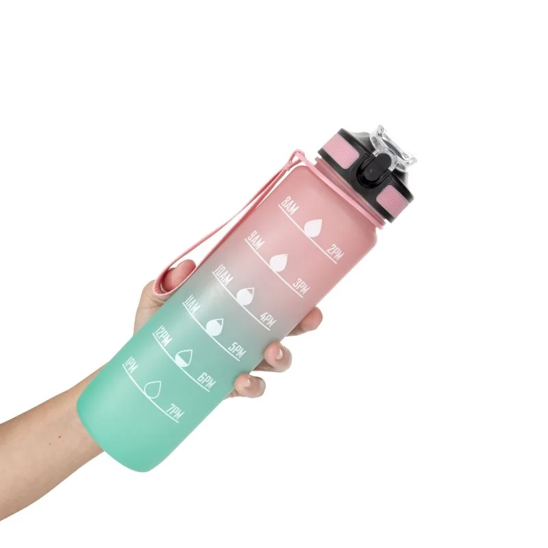 Botella Deportiva Motivacional Graf 1L, Color Rosa/Verde, vista 13 de 16