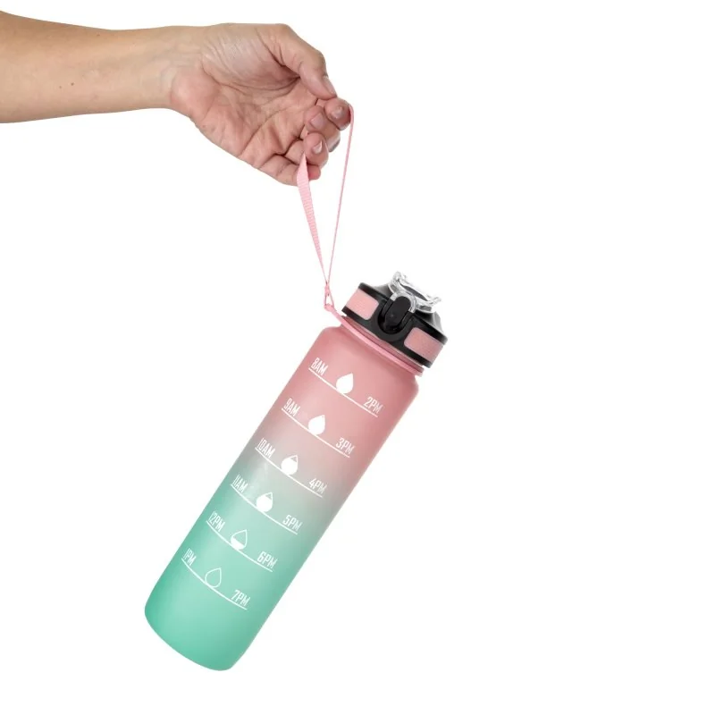Botella Deportiva Motivacional Graf 1L, Color Rosa/Verde, vista 14 de 16