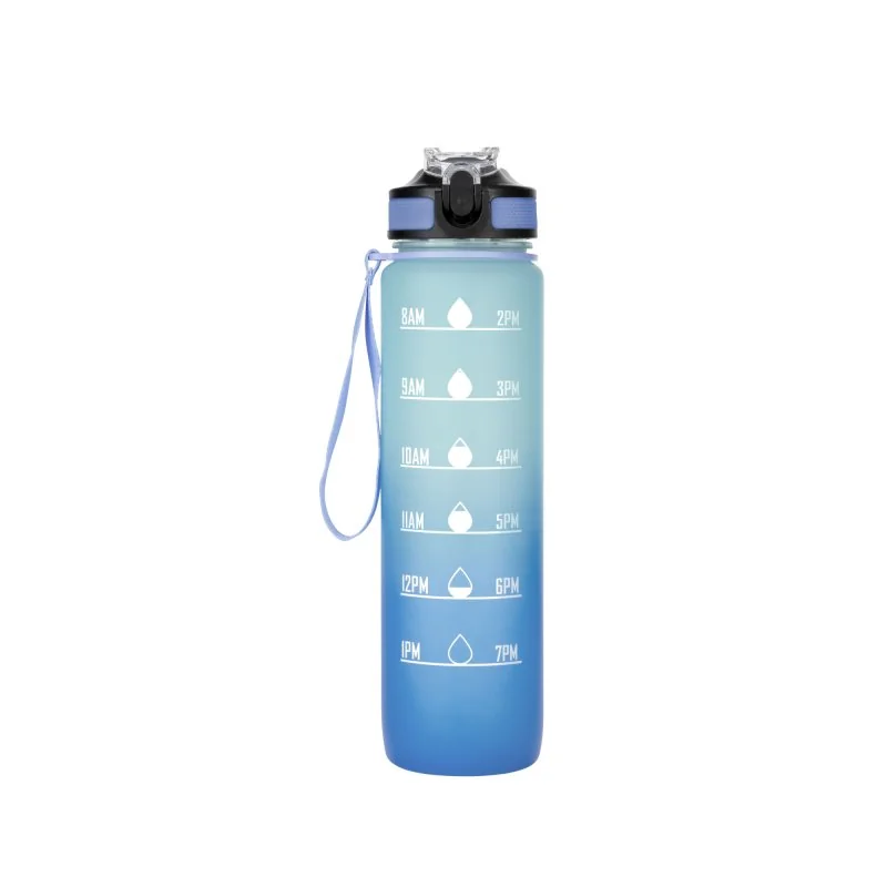 Botella Deportiva Motivacional Graf 1L, Color Royal/Celeste